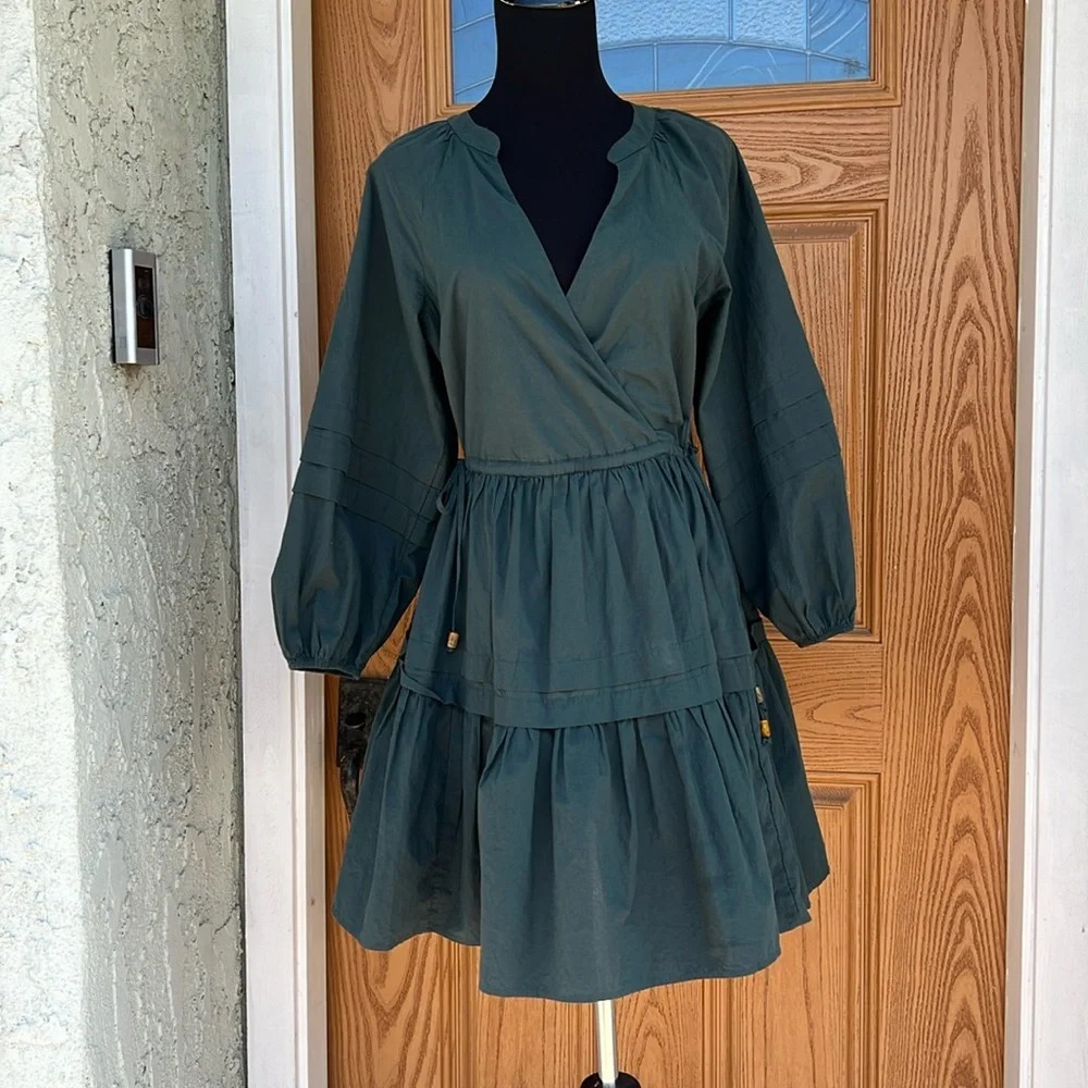Madewell Crinkle Poplin Wrap Mini Dress Women’s Size XS